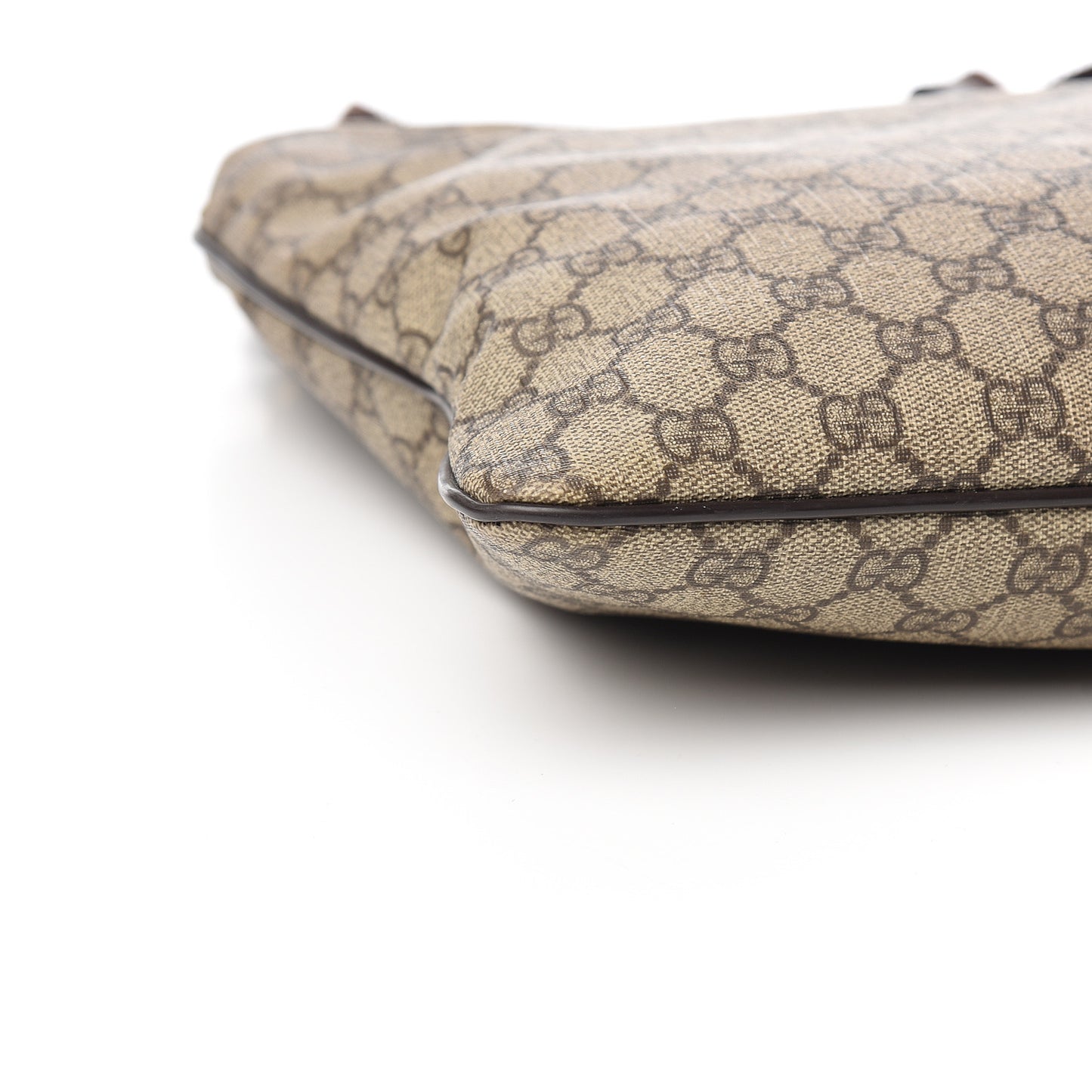 GG Supreme Monogram Medium Flat Messenger Bag Dark Brown