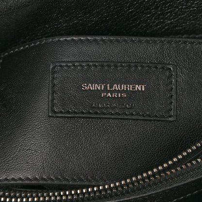 Saint Laurent Sheepskin Matelasse Chevron Monogram Medium College Bag Black 6 of 9