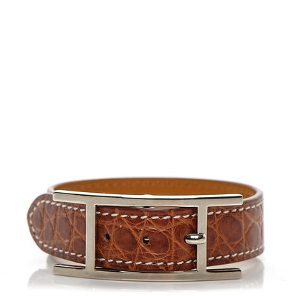 Hermes Matte Alligator Hapi Simple Tour Bracelet S Fauve 1 of 6