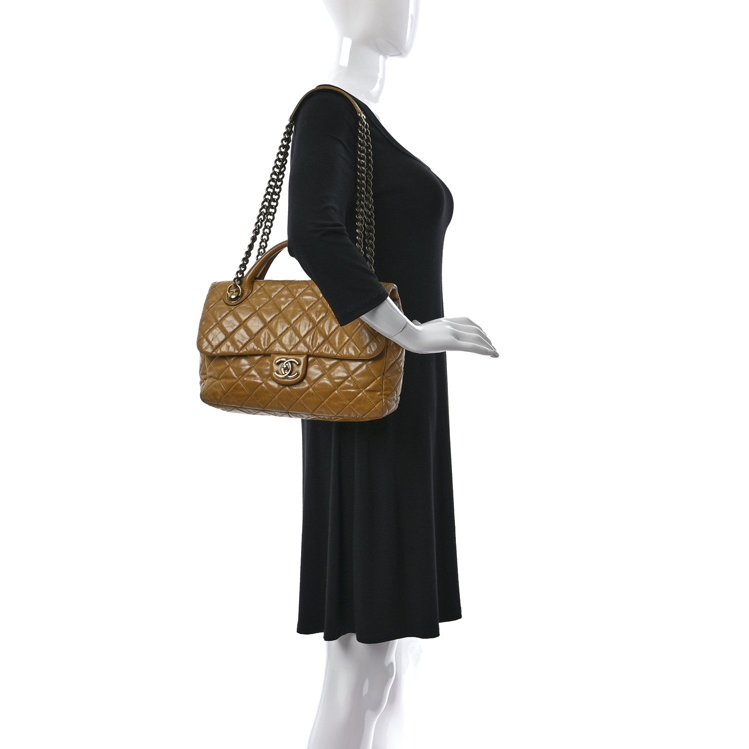 Chanel Glazed Calfskin Castle Rock Medium Flap Yellow 2 of 20