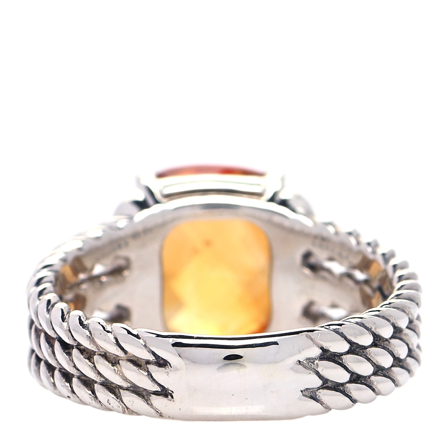 Sterling Silver Diamond Citrine 10mm Petite Wheaton Ring 50 5.5