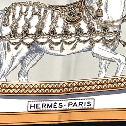 Hermes Silk Grand Apparat Forever Scarf 90 White 2 of 6