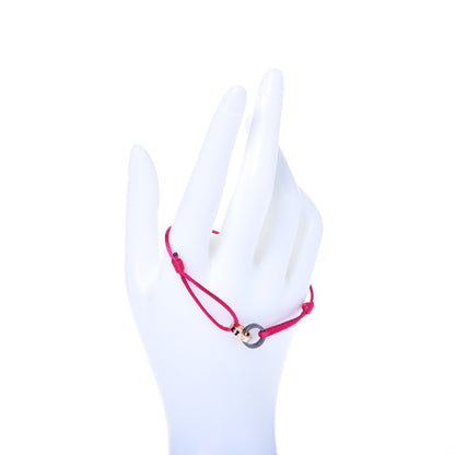 Cartier 18K Pink Gold Ceramic 4 Diamond LOVE Cord Bracelet Hot Pink 2 of 8