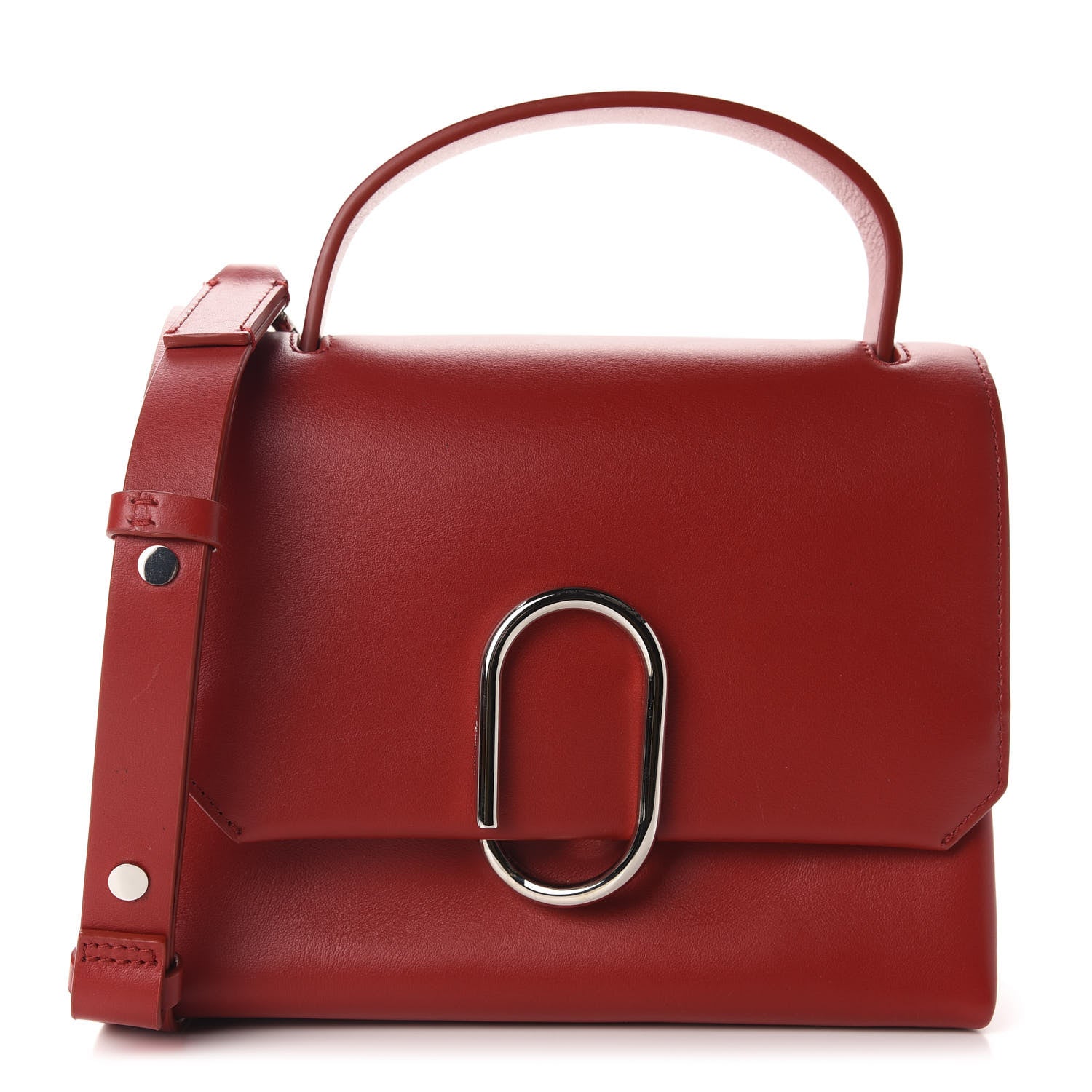 3.1 Phillip Lim 3.1 Smooth Calfskin Mini Alix Top Handle Satchel Scarlet 1 of 10