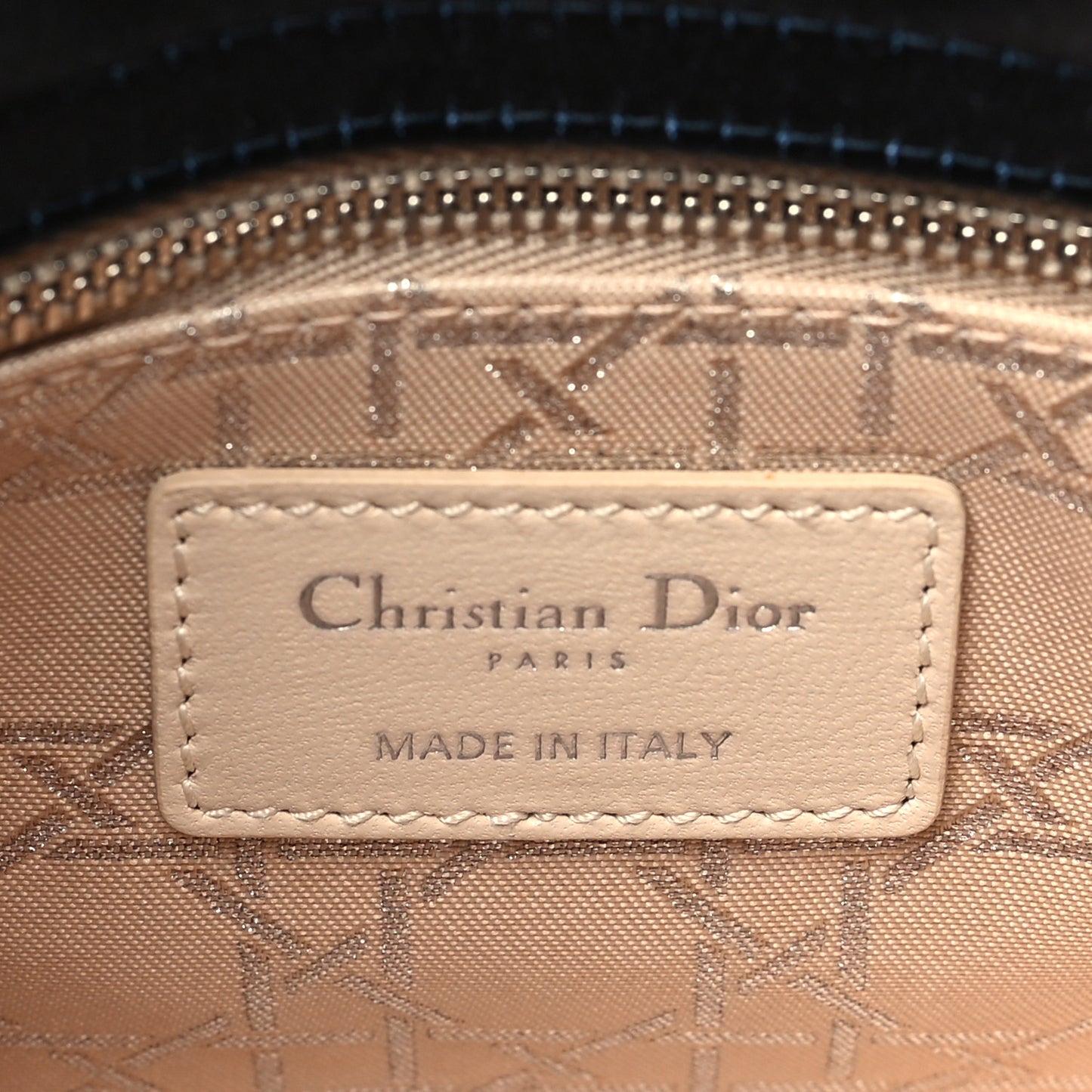 Satin Crystal Cannage Mini Lady Dior Navy