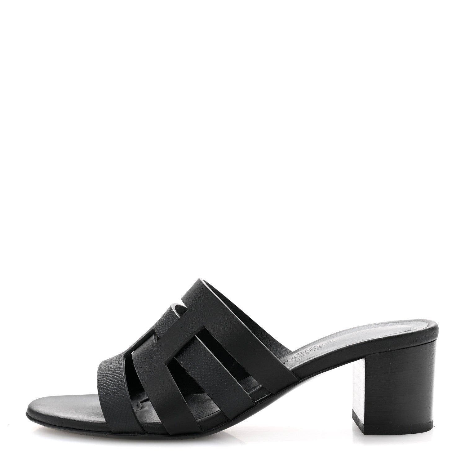 Hermes Calfskin Epsom Amica Sandals 35 Black 1 of 11