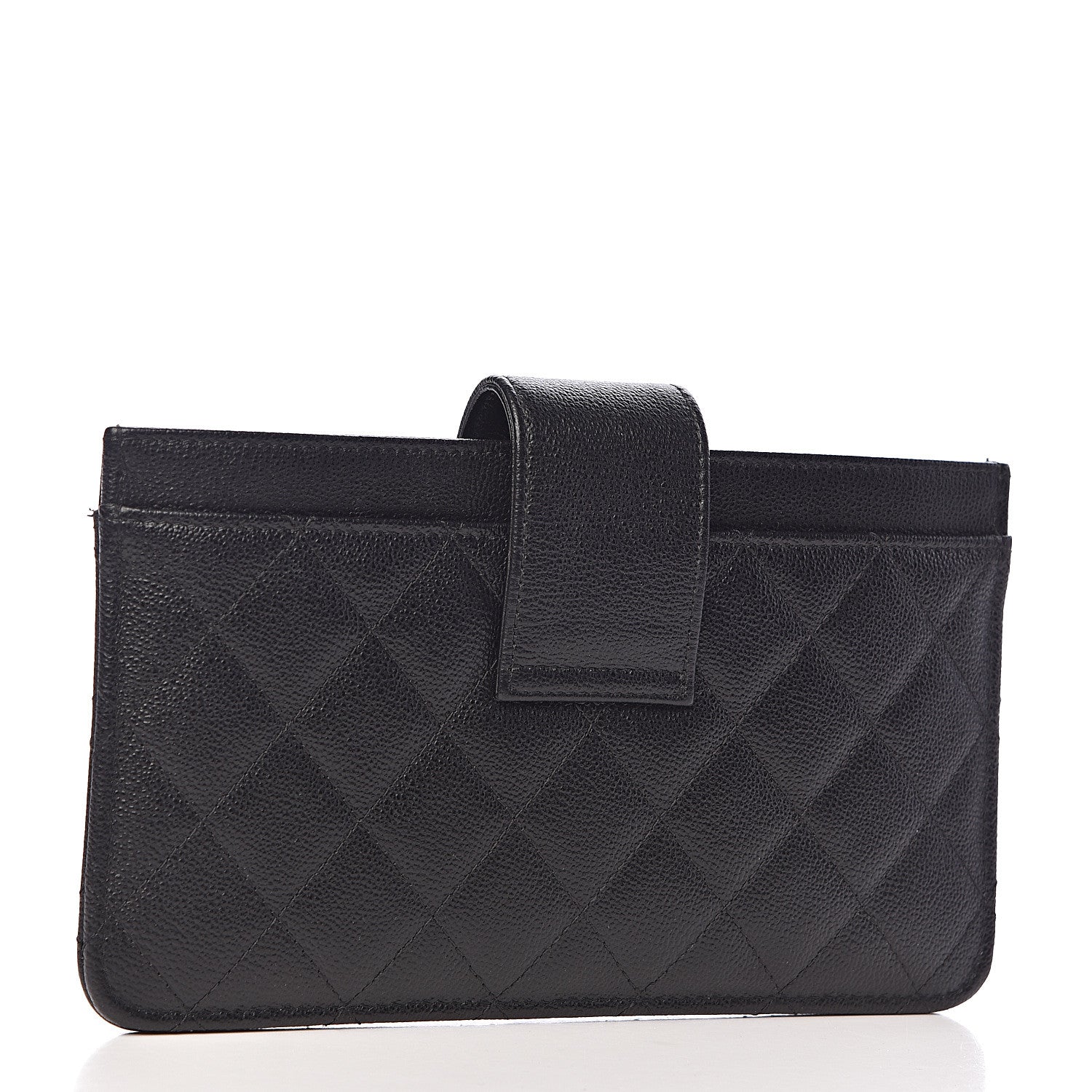 Chanel Caviar Quilted CC Box Strap Pouch Black 4 of 12