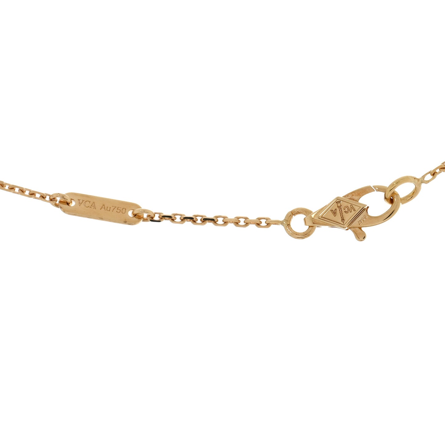 18K Yellow Gold Mother of Pearl Sweet Alhambra Butterfly Pendant Necklace