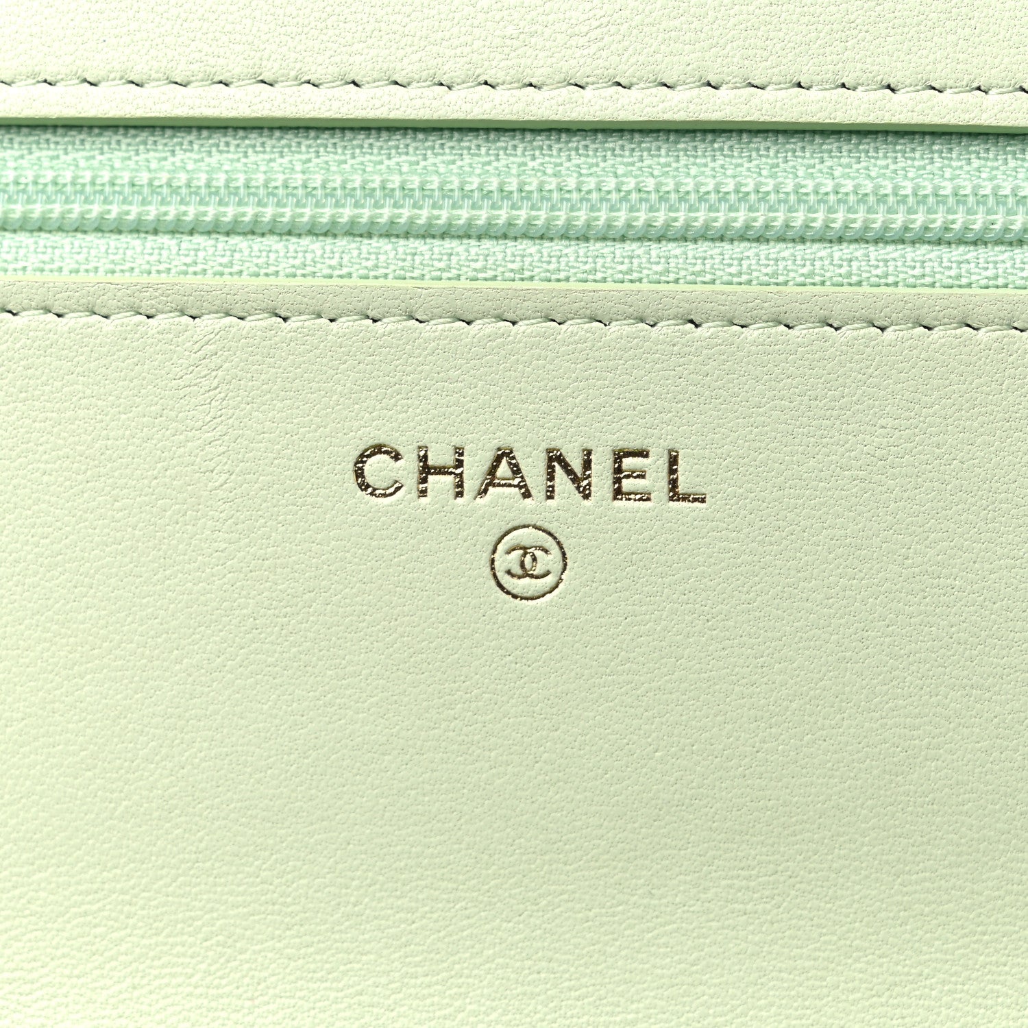 Chanel Lambskin Quilted Chanel 19 Wallet On Chain WOC Light Green 6 of 15
