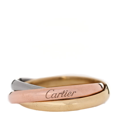 Cartier 18K Pink Yellow White Gold Small Trinity Ring 51 5.75 1 of 5