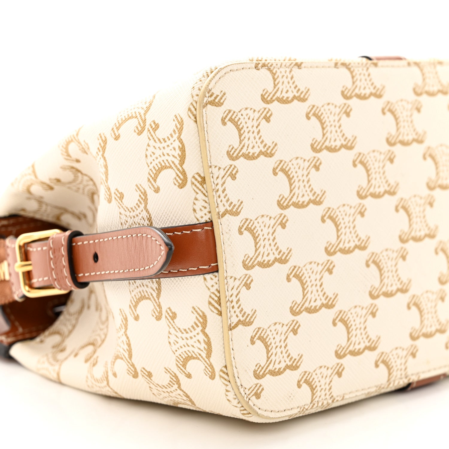 Celine Calfskin Canvas Triomphe Teen Cabas De France White 10 of 19