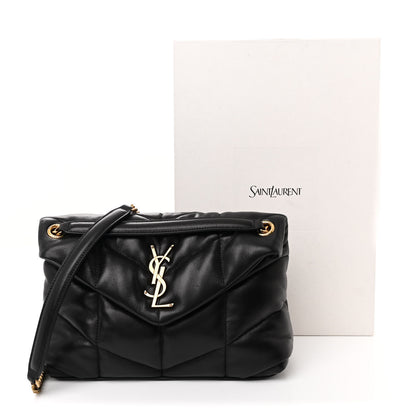 Saint Laurent Lambskin Quilted Small Loulou Puffer Monogram Chain Satchel Black 12 of 12