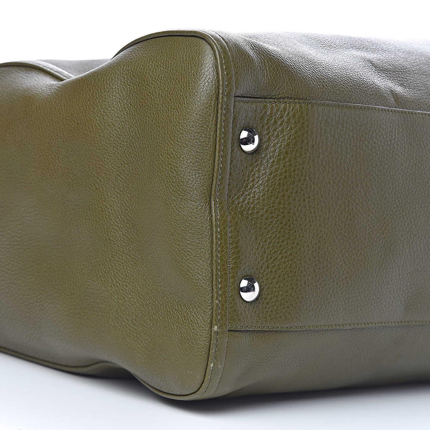 Pebbled Calfskin Tote Dark Green