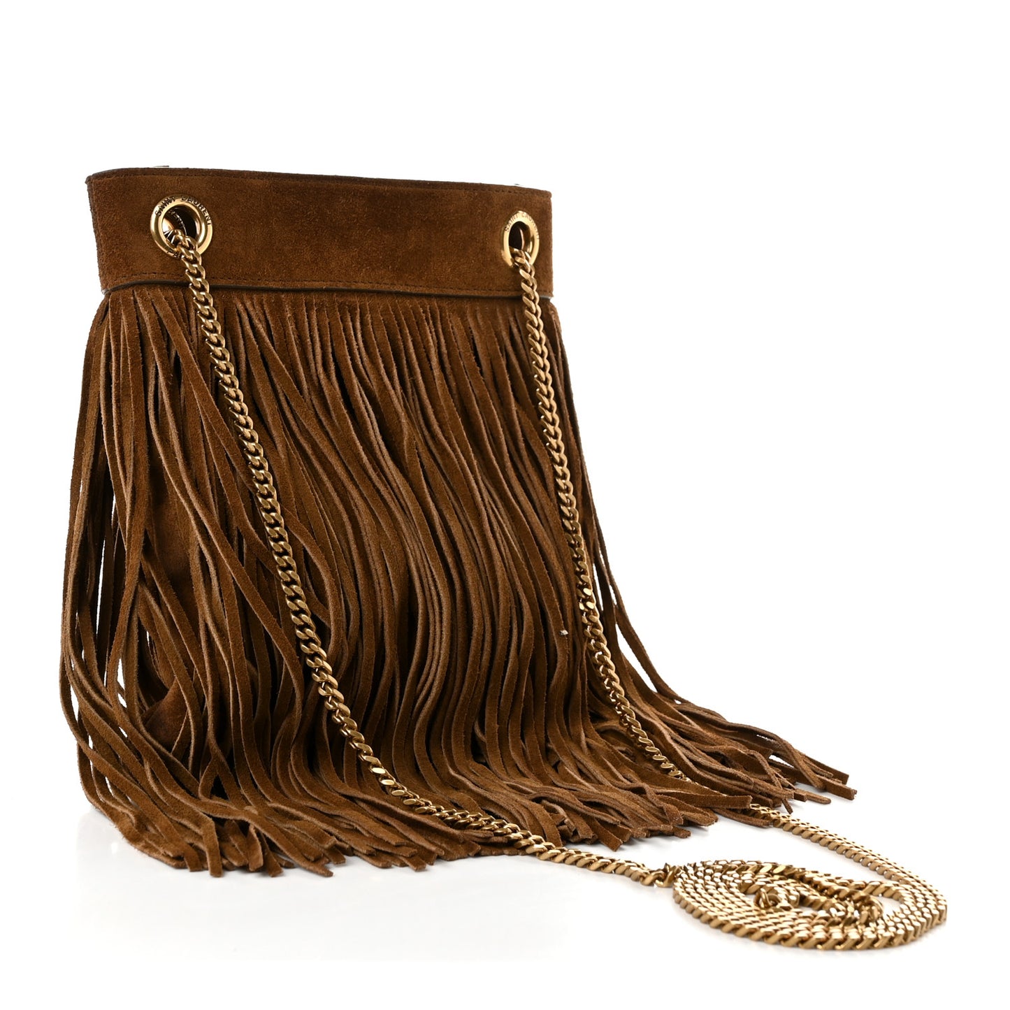 Suede Calfskin Small Grace Fringed Hobo Bag Light Ocre