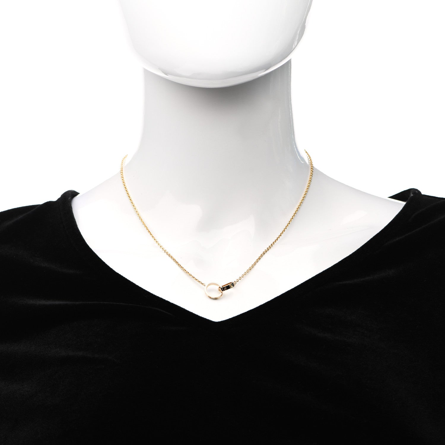 Cartier 18K Yellow Gold Interlocking LOVE Necklace 2 of 6