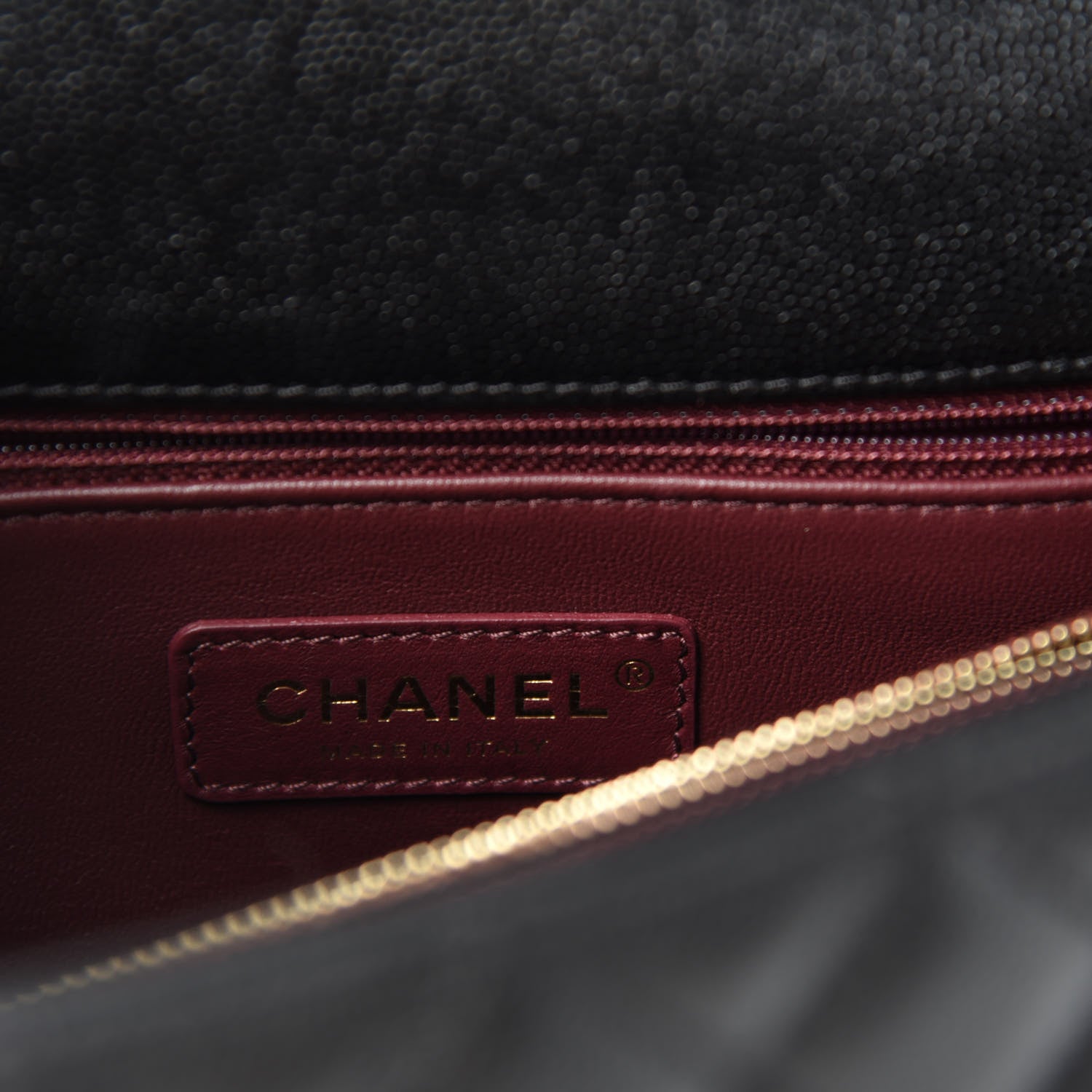 Chanel Caviar Lizard Embossed Quilted Small Coco Handle Flap Black 8 of 10