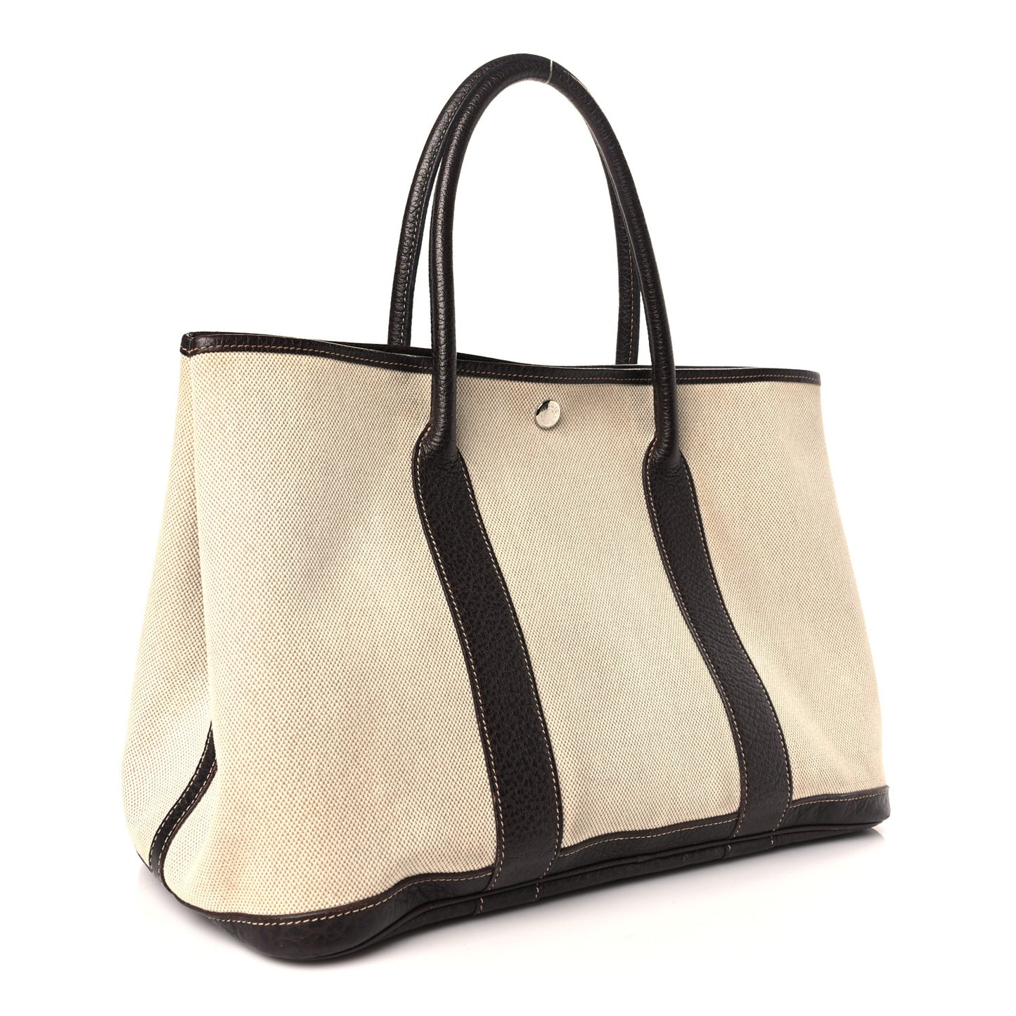 Buffle Skipper Toile Garden Party 36 MM Tote Marron Fonce