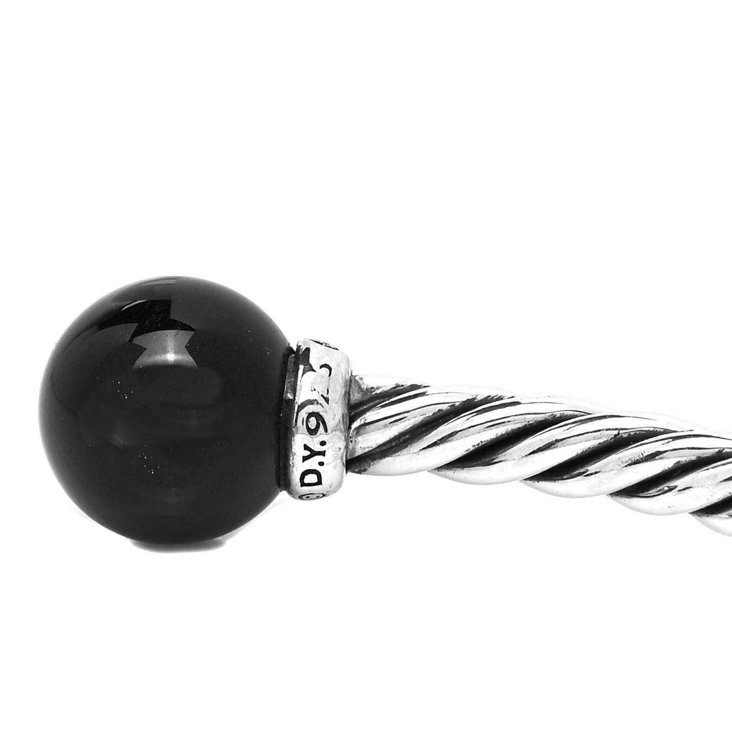 Sterling Silver Diamond Onyx 9mm Solari Bracelet