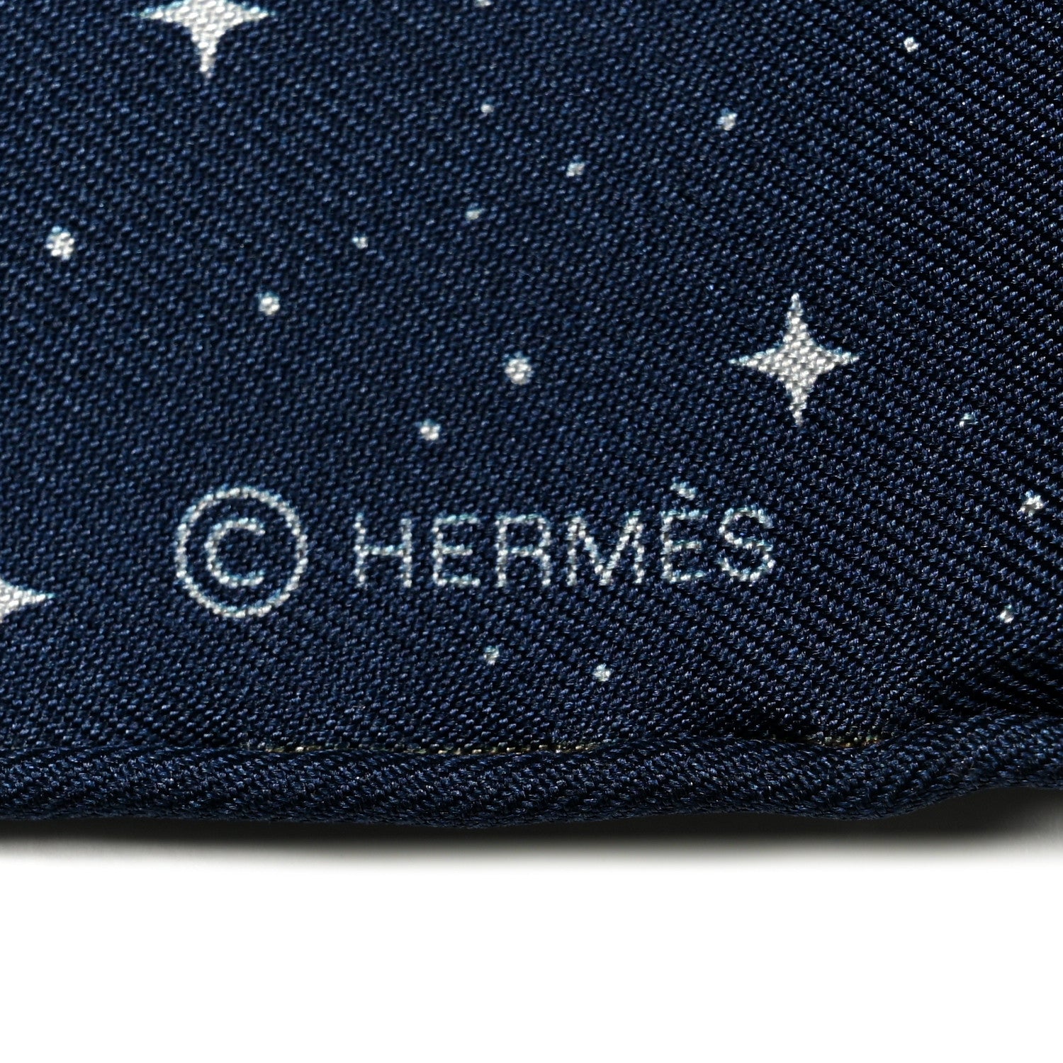 Hermes Silk Clair De Lune Double Face Scarf 90 Marine White Beige 4 of 4