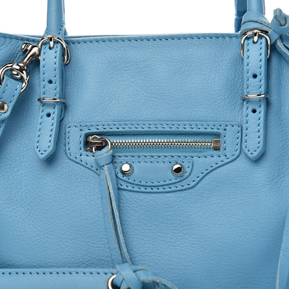 Balenciaga Supple Calfskin Papier Mini A4 Zip Around Tote Bleu Azur Clair 11 of 11