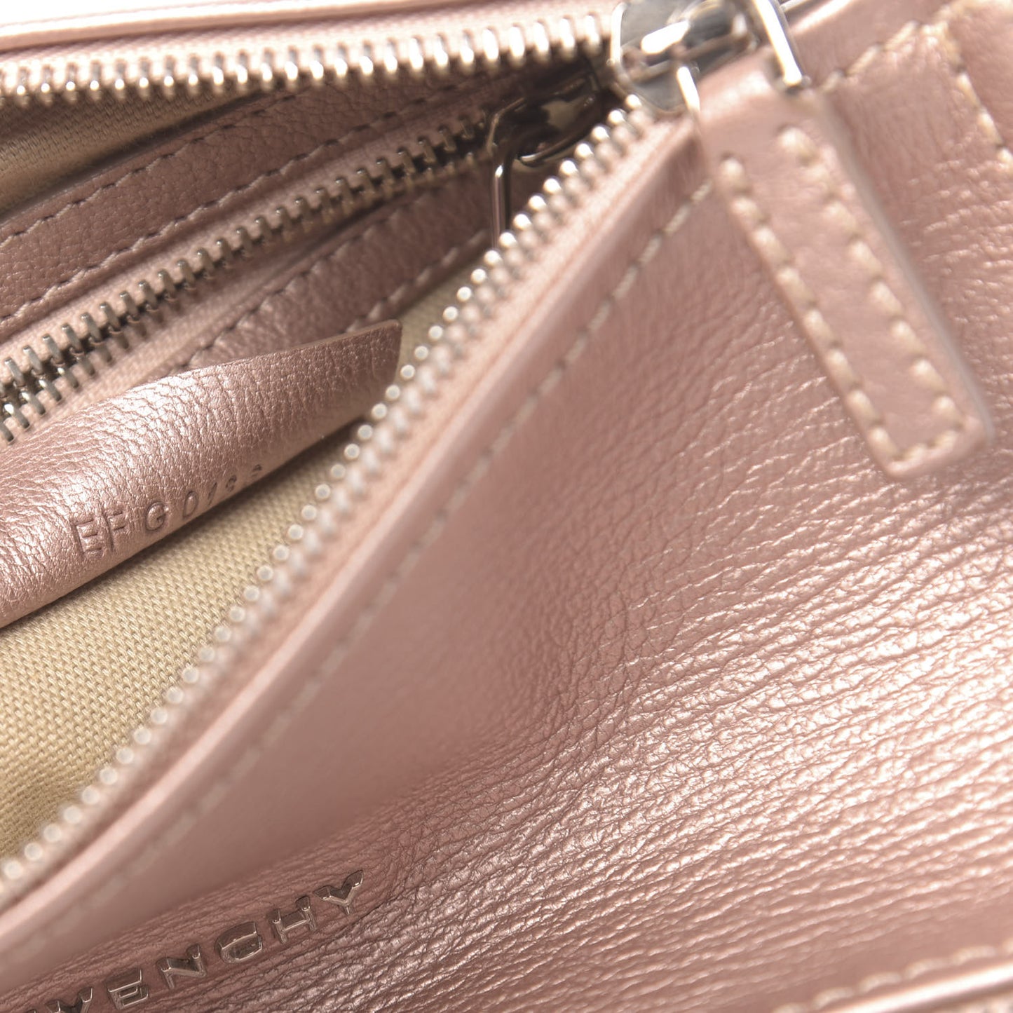 Metallic Sugar Goatskin Mini Pandora Light Pink