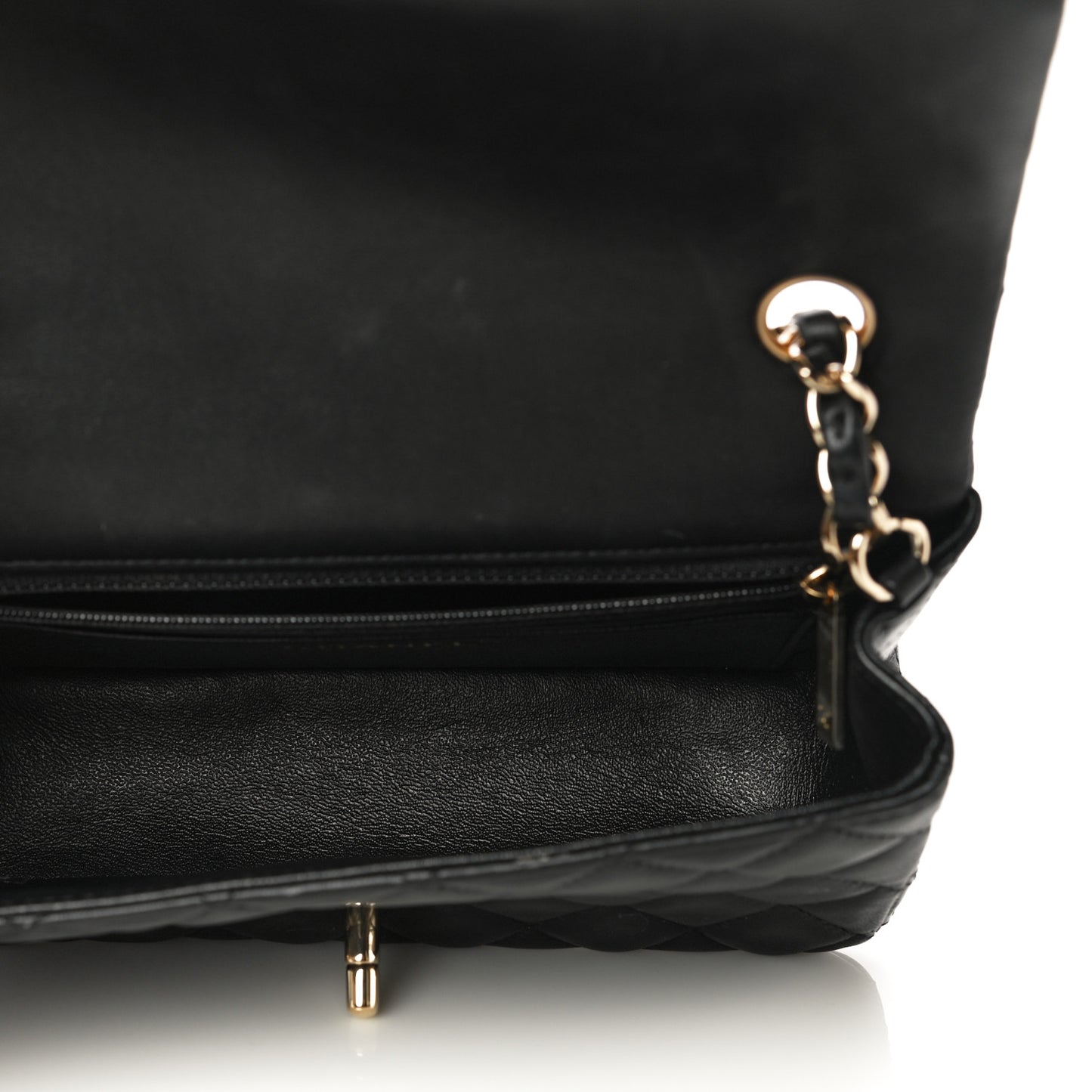 Lambskin Quilted Mini Rectangular Flap Black