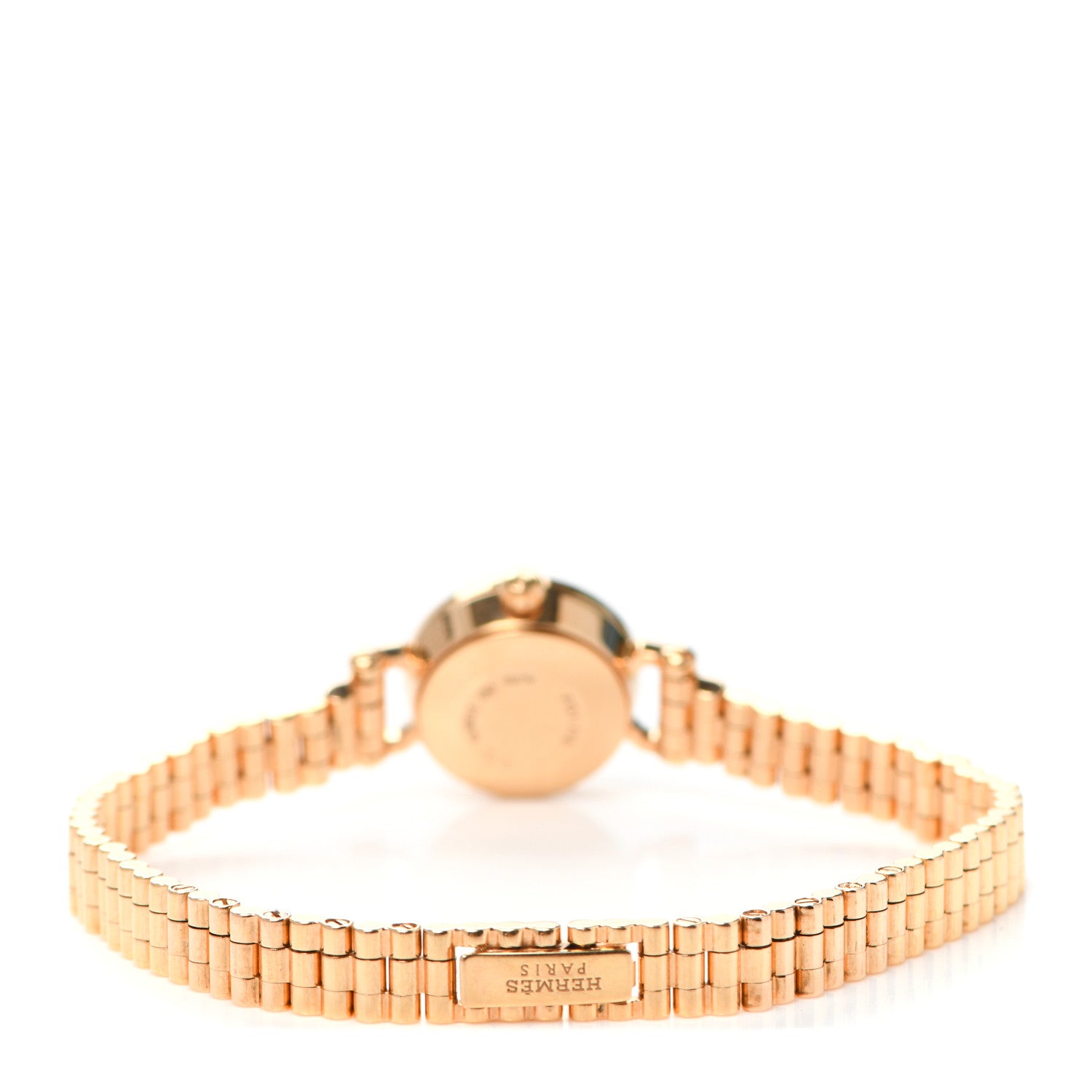 Hermes 18K Rose Gold Diamond Bezel 16mm Faubourg Quartz Watch 3 of 5