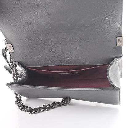 Chanel Calfskin Double Stitch Medium Boy Flap Grey 5 of 12