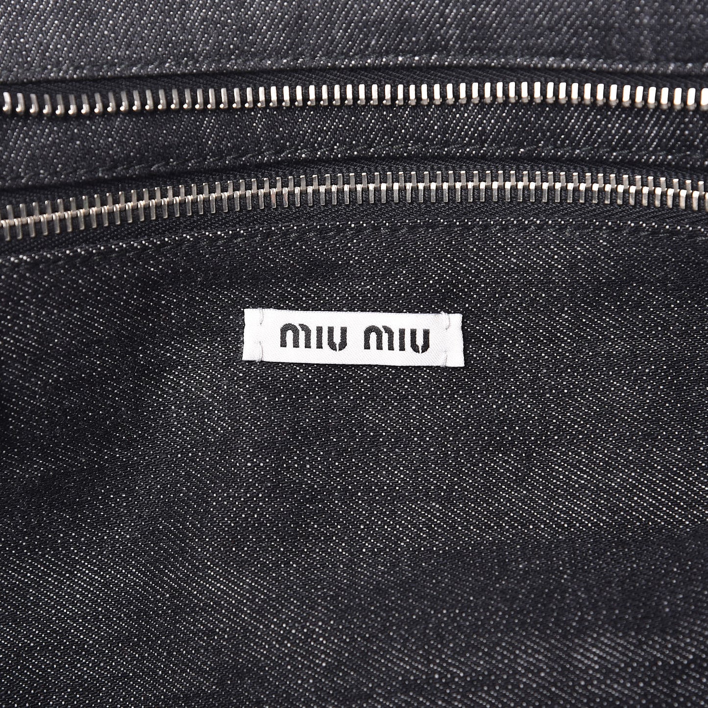 Denim Print Shopping Tote Black