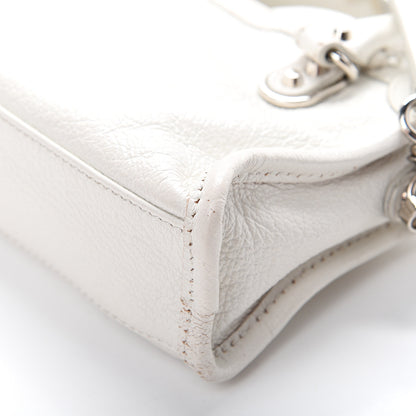 Balenciaga Chevre Silver Metallic Edge Hardware Nano City White 13 of 17