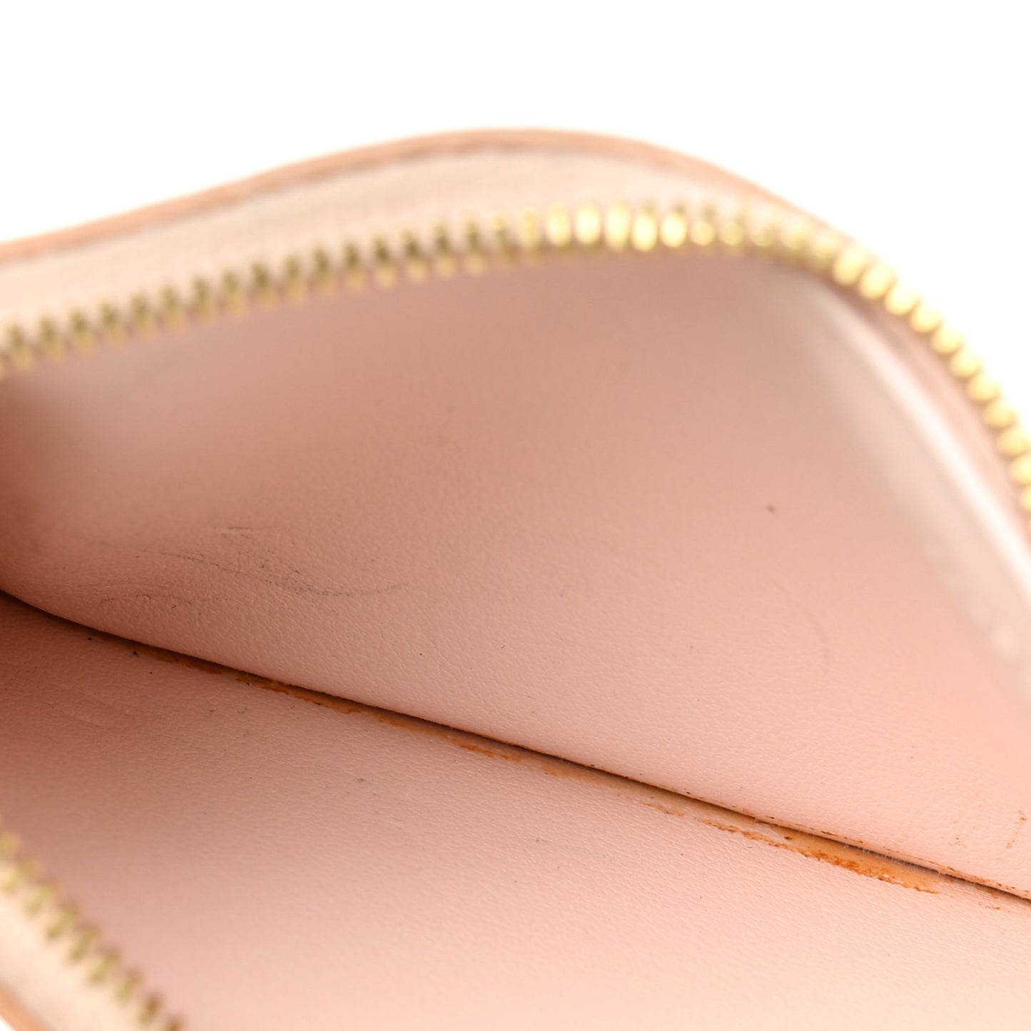 Grained Calfskin Zipped Card Holder Pink