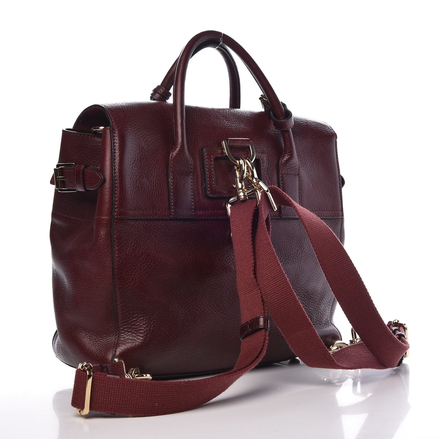 Natural Leather Cara Delevigne Convertible Satchel Oxblood