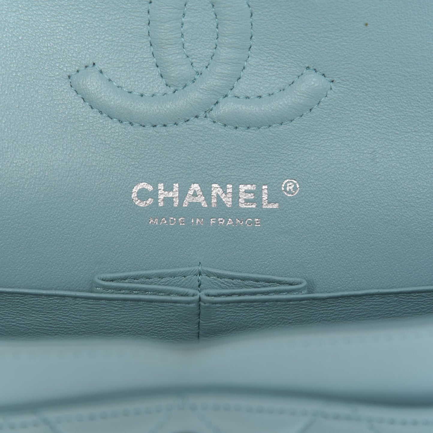 Lambskin Quilted Small Double Flap Light Blue