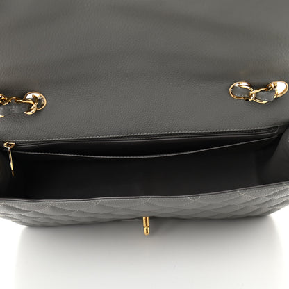 Chanel Caviar Quilted Jumbo Single Flap Grey 5 of 10