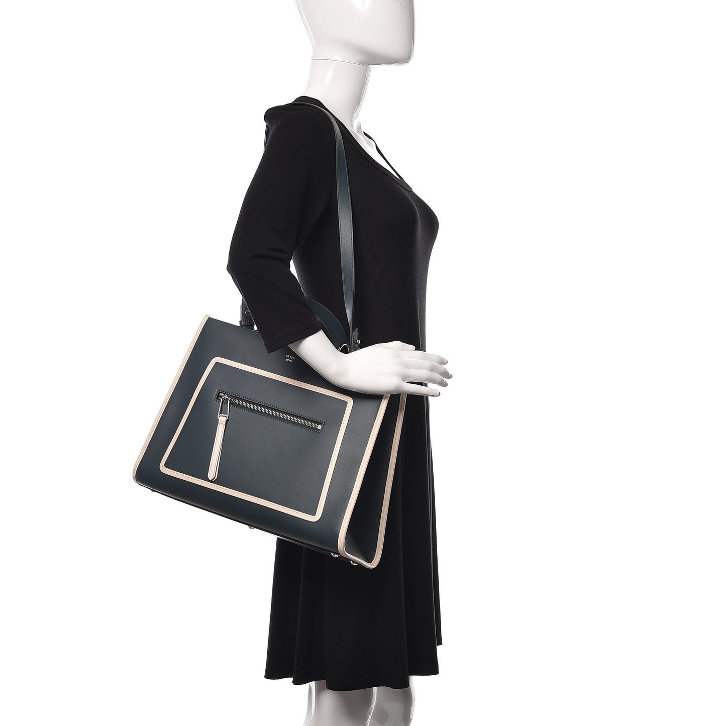 Vitello Century Opaco F is Fendi Bi-Color Regular Runaway Satchel Amazzonia Camelia