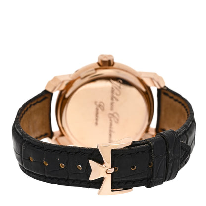 Vacheron Constantin 18K Rose Gold Alligator 39mm Malte Dual Time Automatic Watch White 42005 5 of 11