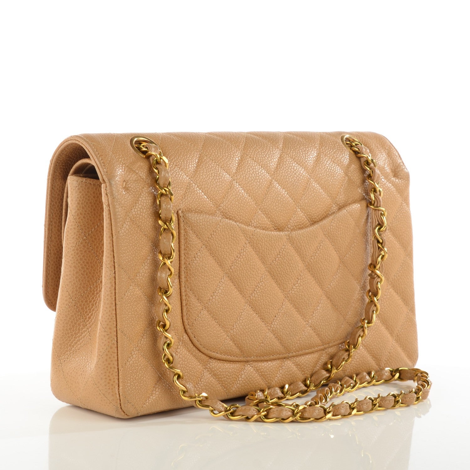 Chanel Caviar Quilted Medium Double Flap Beige 3 of 10