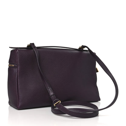 Loro Piana Grained Calfskin L19 Extra Pocket Pouch Plum 3 of 11