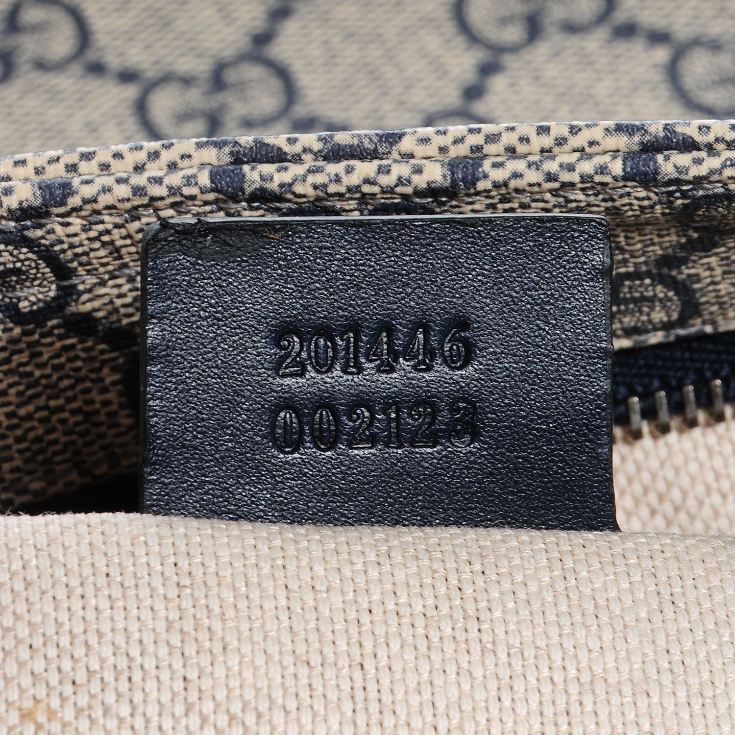 Gucci GG Plus Monogram Large Flat Messenger Bag Beige Blue 7 of 7