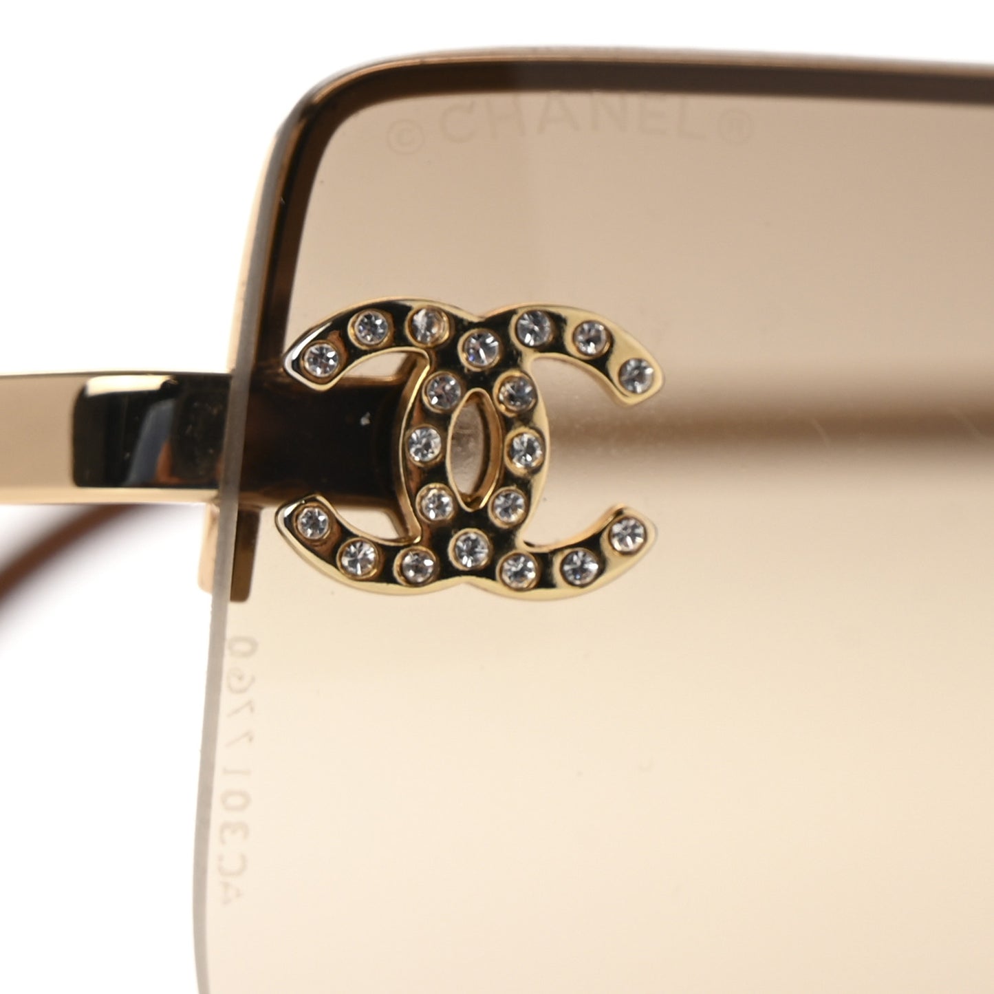 Crystal CC Logo Sunglasses 4104-B Gold