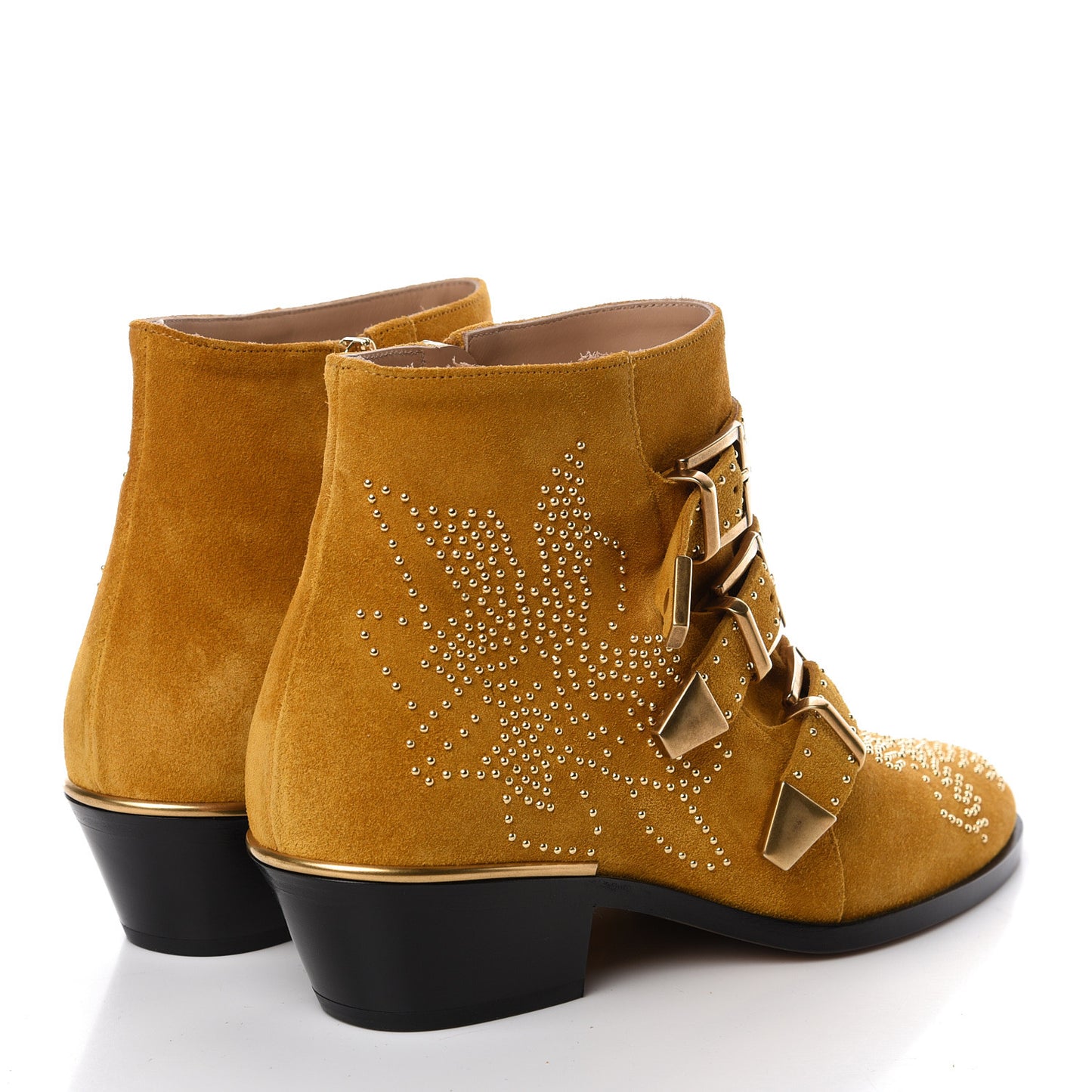 Suede Sheepskin Studded Susanna Ankle Boots 37 Luminous Ochre