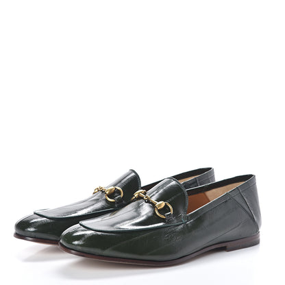 Gucci Eel Mens Brixton Horsebit Loafers 7 Verde 3 of 8