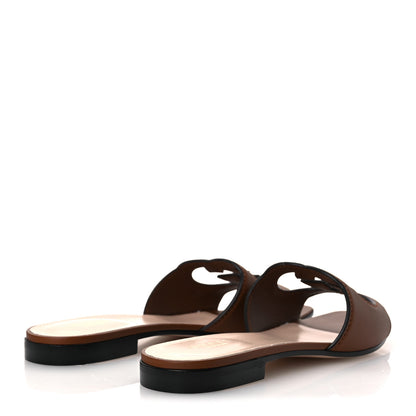 Gucci Cosmos Softy Calfskin Interlocking G Cut Out Slide Sandals 37.5 Cuir 5 of 11