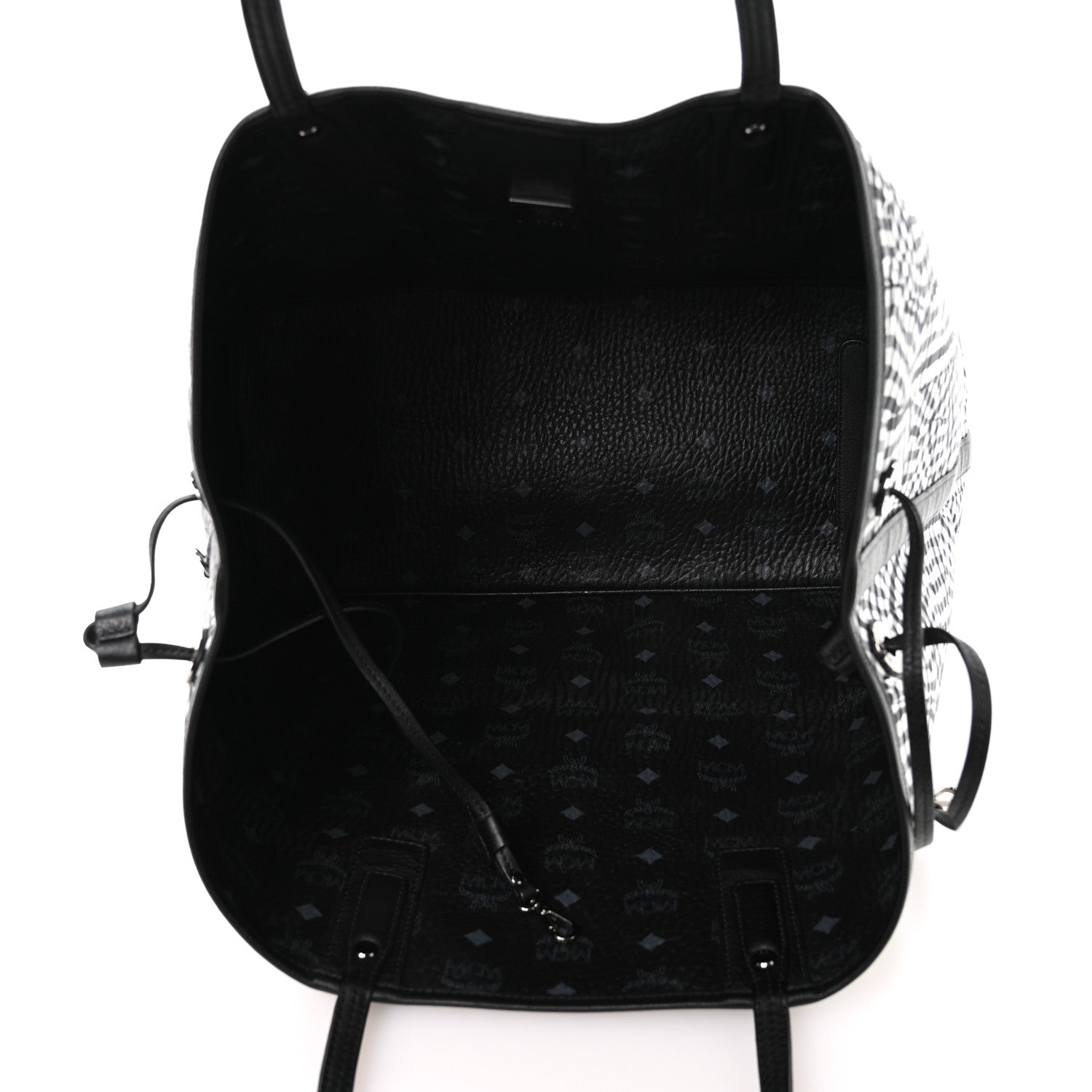 MCM Visetos Large Liz Reversible Shopper Tote Black 9 of 16
