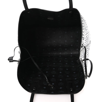 MCM Visetos Large Liz Reversible Shopper Tote Black 9 of 16