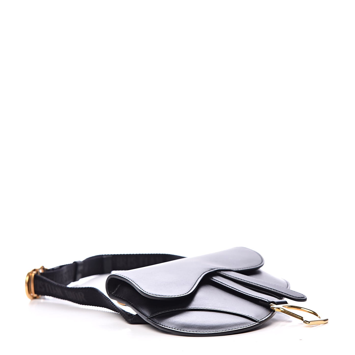 Calfskin Saddle Belt Bag Black