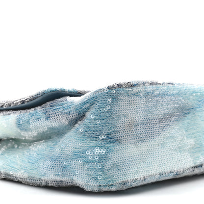 Chanel Sequin Large Waterfall Flap Light Blue 9 of 14