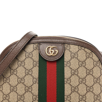 Gucci GG Supreme Monogram Textured Dollar Calfskin Web Small Ophidia Dome Shoulder Bag Beige Ebony New Acero 11 of 11