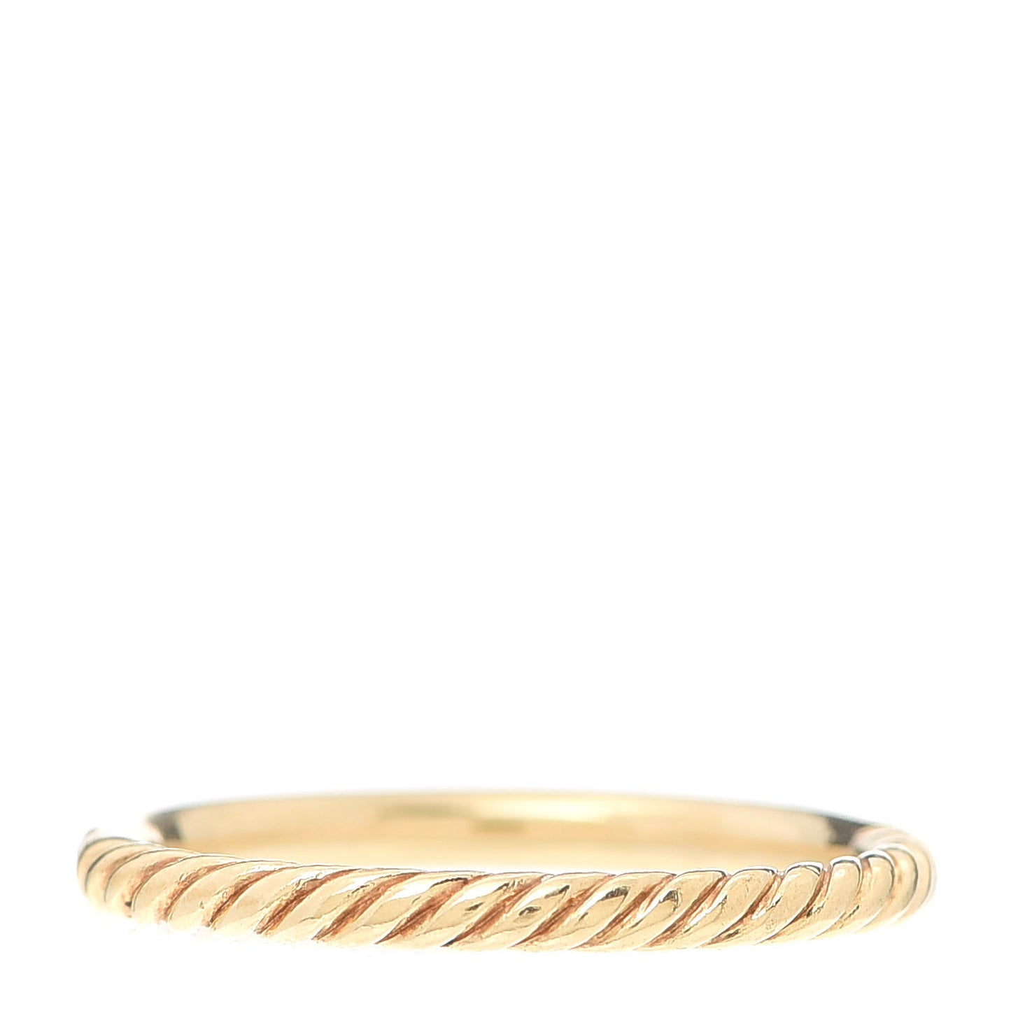 18K Yellow Gold Diamond 2mm Cable Collectibles Band Ring 55 7.25