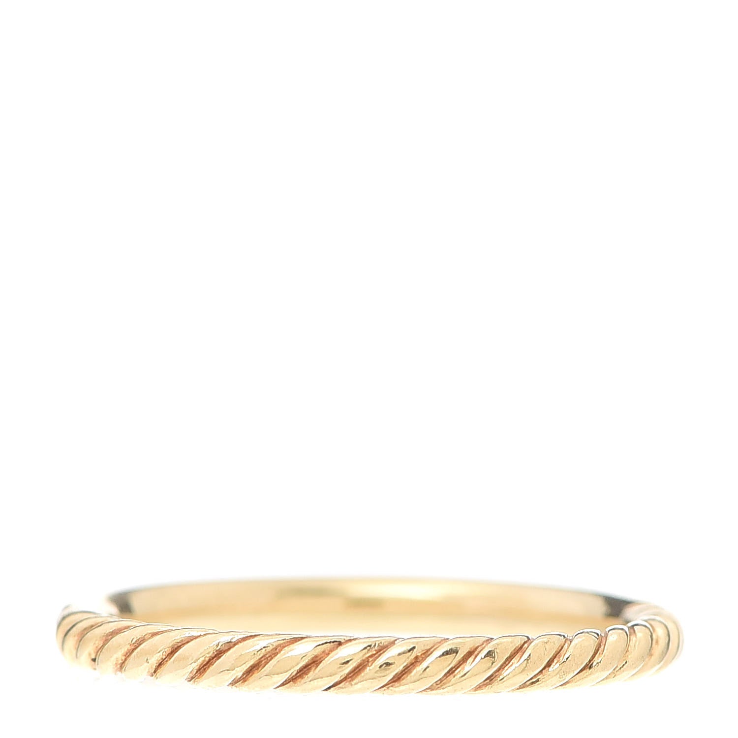 David Yurman 18K Yellow Gold Diamond 2mm Cable Collectibles Band Ring 55 7.25 3 of 5